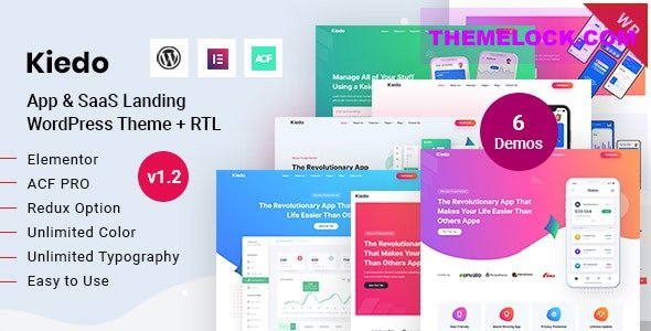 Kiedo v2.1 – App & SaaS Landing WordPress Theme
