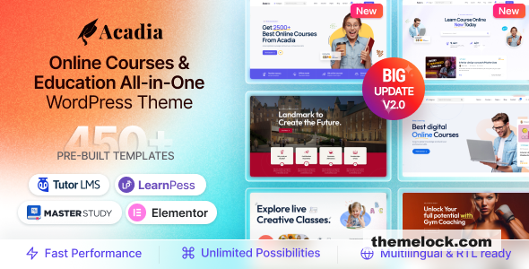 Acadia v3.1.0 – Education WordPress Theme For University & Online Course