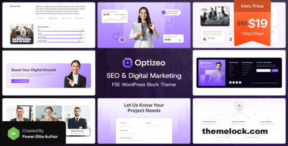Optizeo v1.0.0 – SEO & Digital Marketing FSE WordPress Block Theme