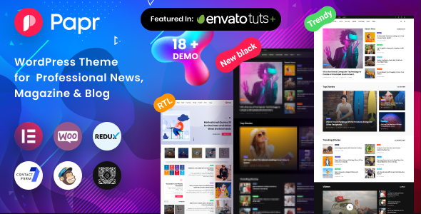 Papr v1.5.4 – News Magazine WordPress Theme